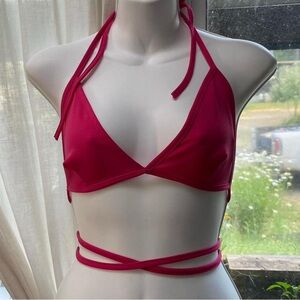 Hot Pink Halter Bikini Top